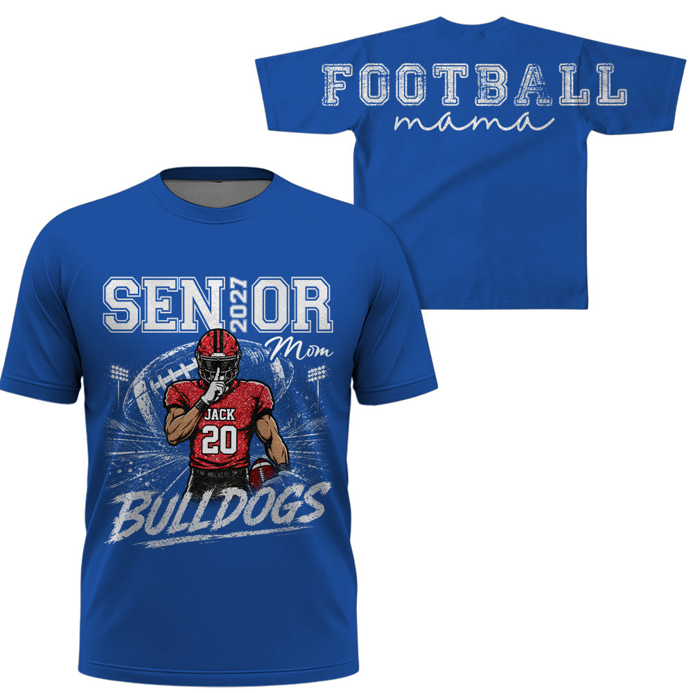 Personalized I'll Always Be Your Biggest Fan, Custom Large Back Graphic And Player Name & Number, Gift For Football Mom Family MI209 VH01