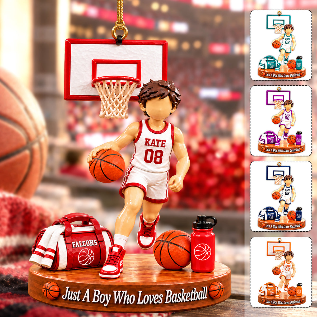 Just A Boy Who Loves Basketball,Personalized Basketball Boy Girl Christmas Ornament, Basketball Gift Na02 NV01 KL07