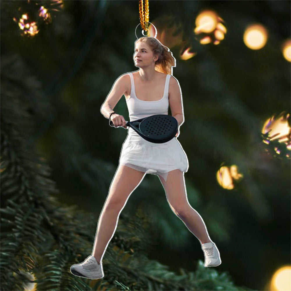 Custom Photo Pickleball Ornament - Personalized Acrylic Ornament For Pickleball Lover