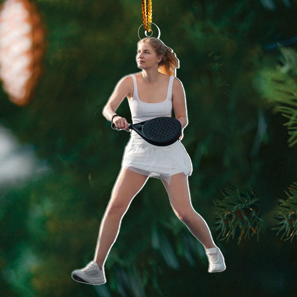 Custom Photo Pickleball Ornament - Personalized Acrylic Ornament For Pickleball Lover