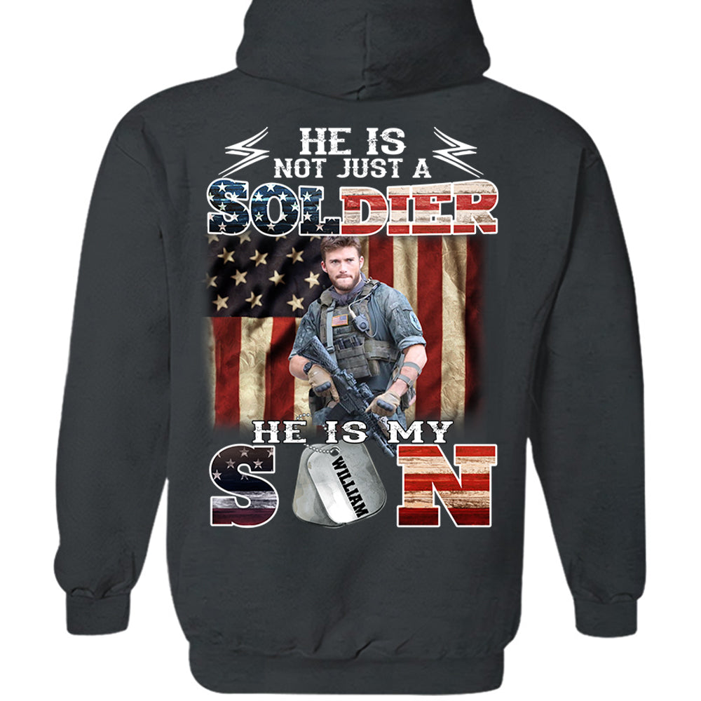 Personalized He Is Not Just A Soldier He Is My Son Shirt