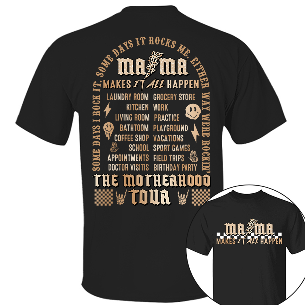 The Motherhood Tour Shirt, Some Days I Rock It Shirt, Glitter Lighting Bold Shirt For Mom, Mother's Day Gifts