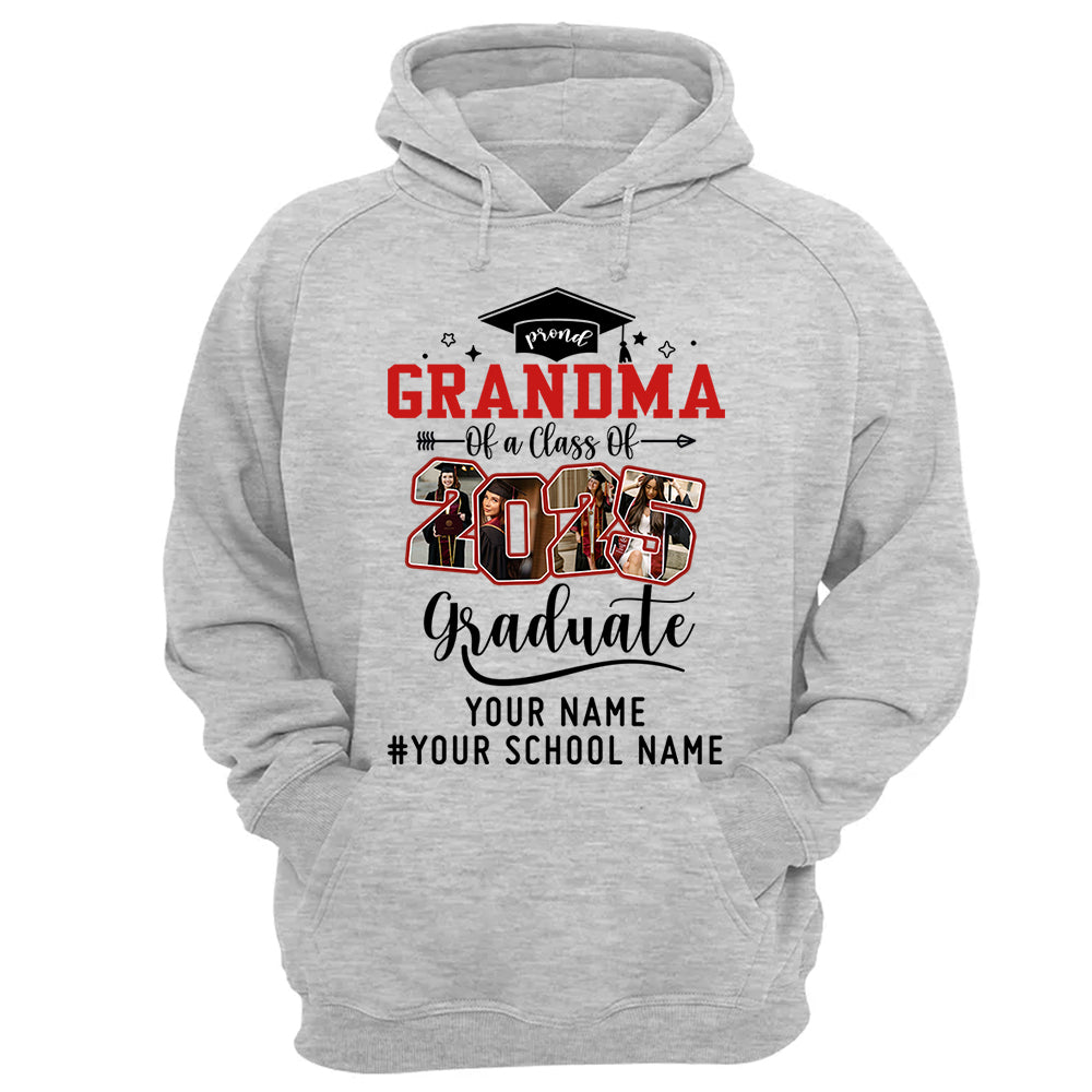 Proud Grandma Of A Class Of 2025 Graduate Shirt, Custom Graduate Family Shirt, Perfect Customized Graduation Gift - Graduate, Family, Funny YN1302 Tm01