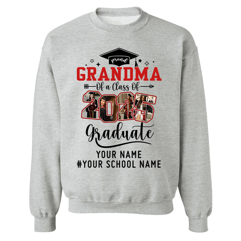 Proud Grandma Of A Class Of 2025 Graduate Shirt, Custom Graduate Family Shirt, Perfect Customized Graduation Gift - Graduate, Family, Funny YN1302 Tm01