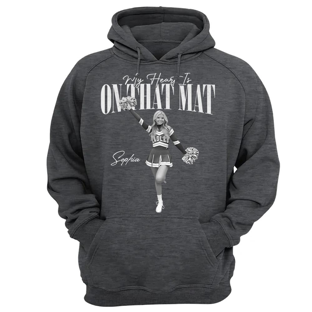 My Heart Is On That Mat- Washed Tee Retro Bootleg Shirt For Cheerleading Na02 Hv01