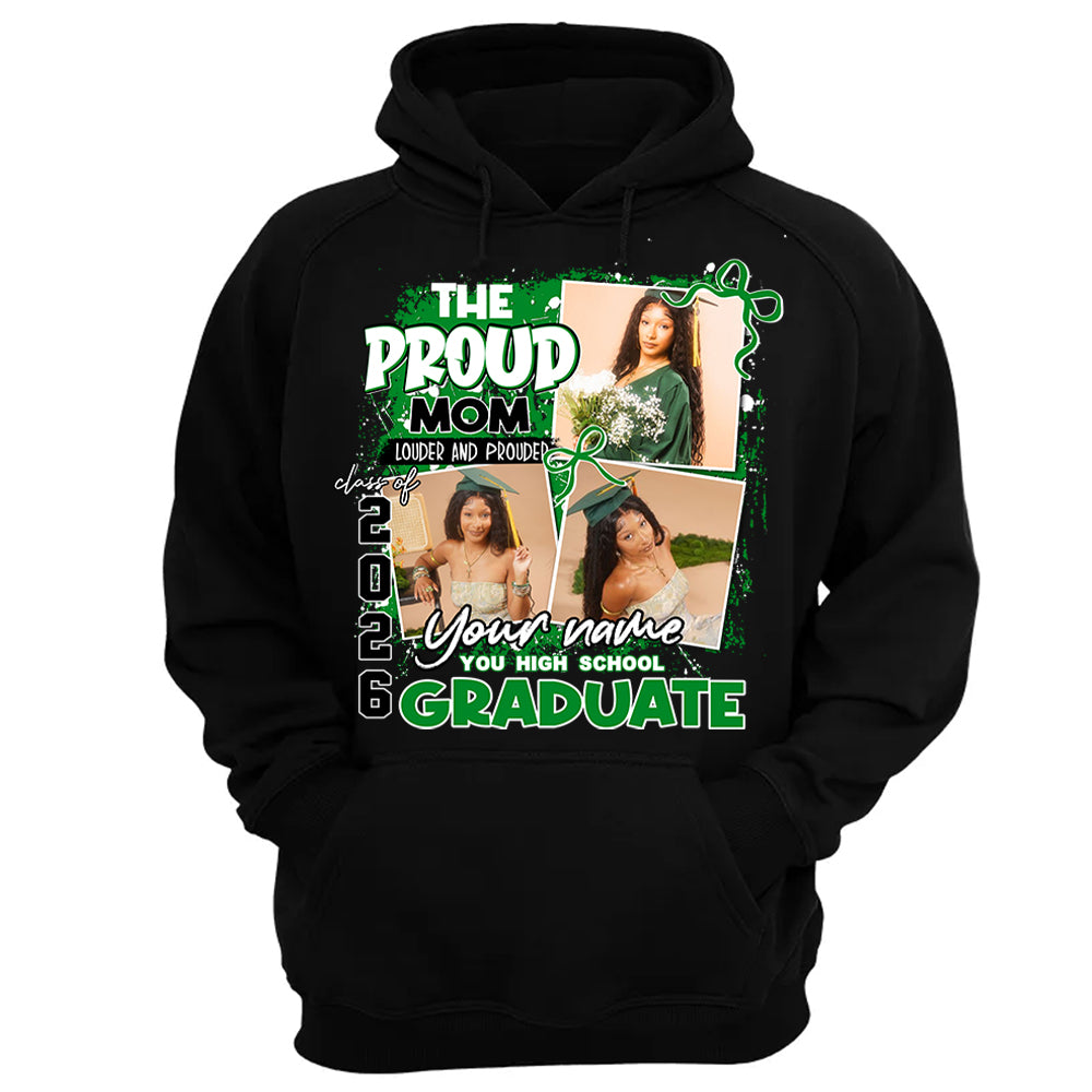 Personalized Proud Mom Graduation Shirt 2026 – Custom Photo, Name, School, Senior Graduate Gift Li29