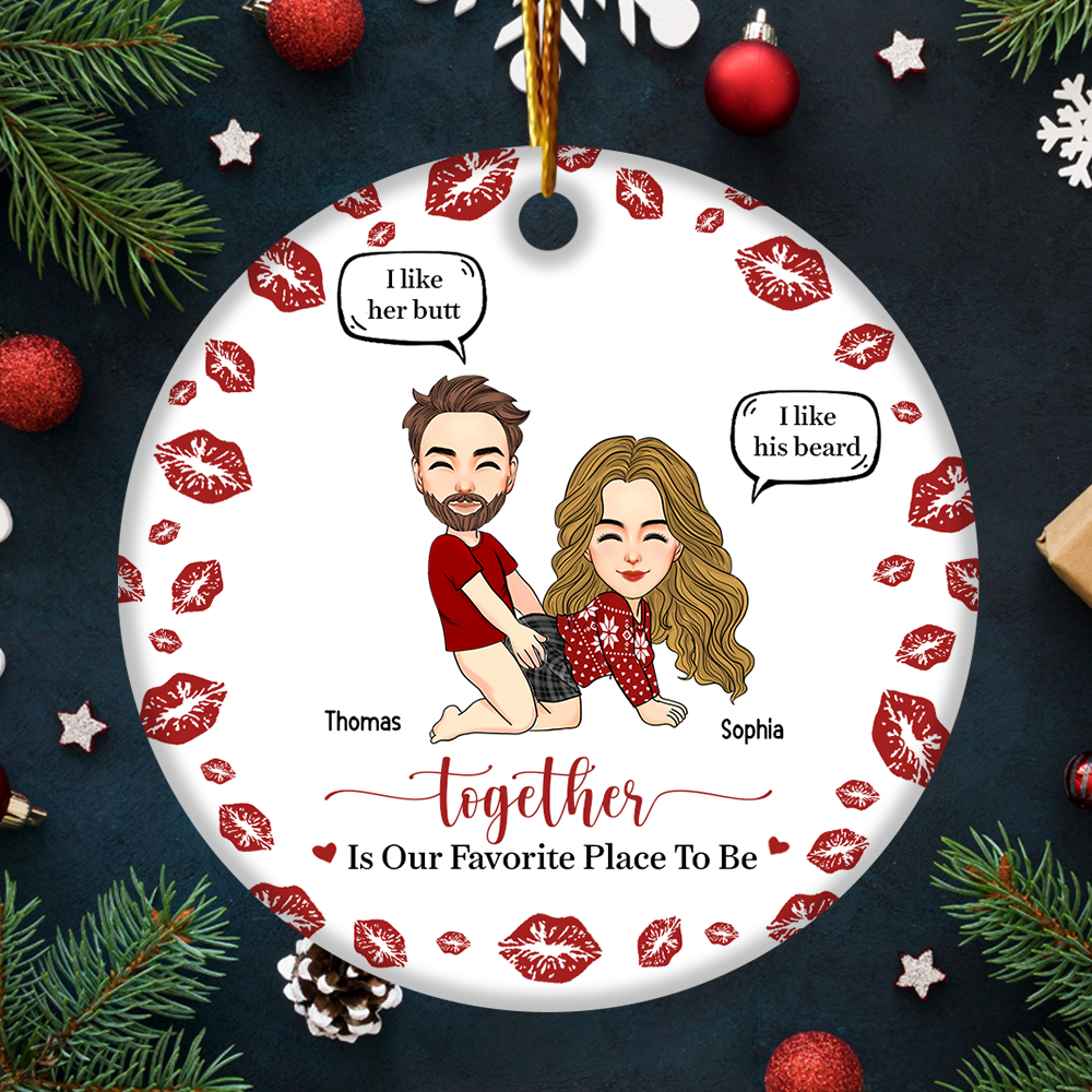 Together Is Our Favorite Place To Be Personalized Ceramic Ornament