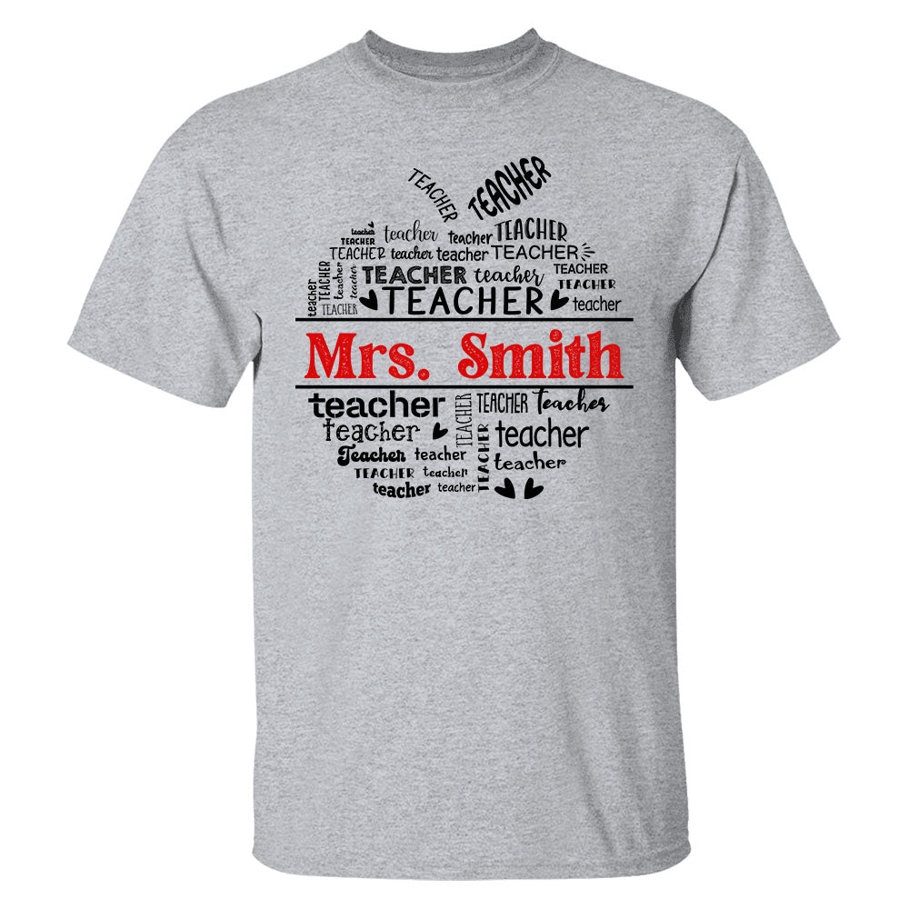 Ph99- School Mascot Apple Shape Personalized Shirt Custom Gift For Teacher Ph99 Do99-Tu30.07.2026