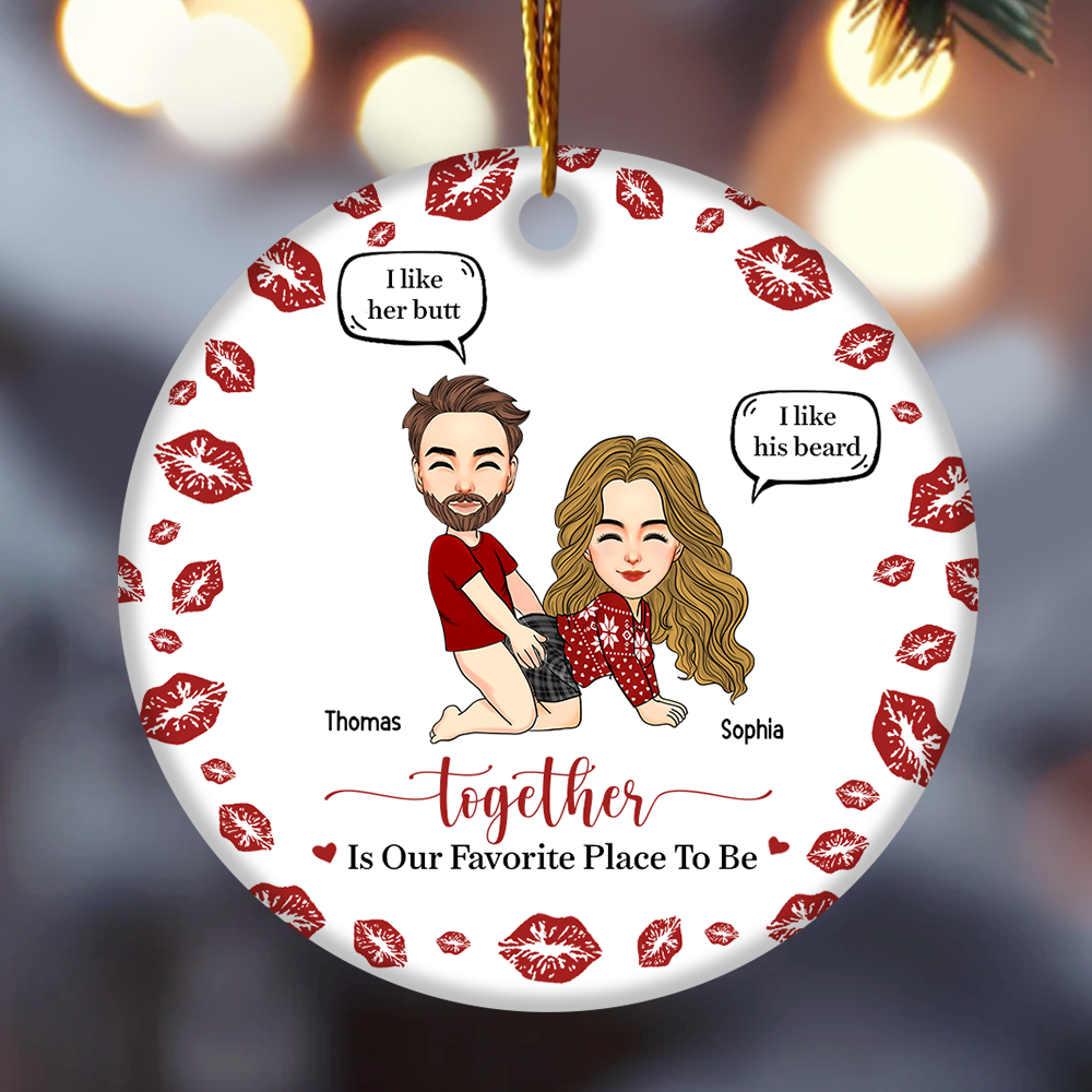 Together Is Our Favorite Place To Be Personalized Ceramic Ornament