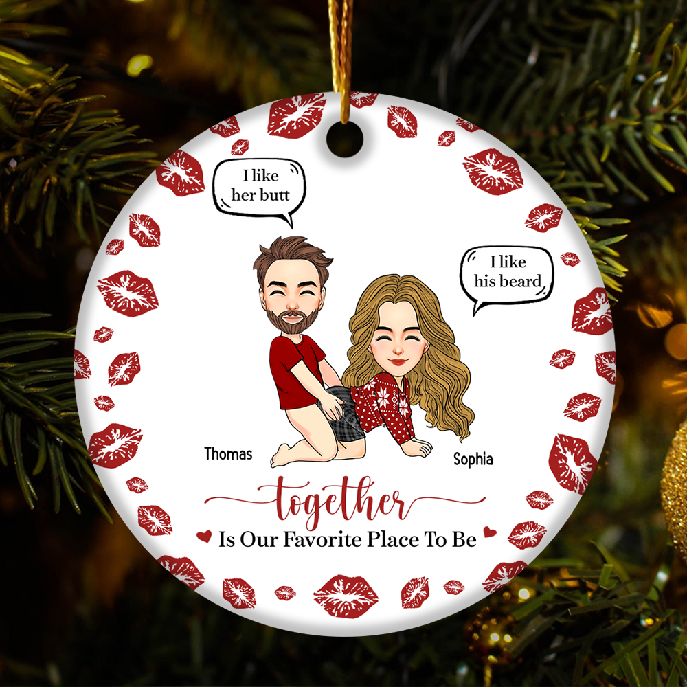 Together Is Our Favorite Place To Be Personalized Ceramic Ornament