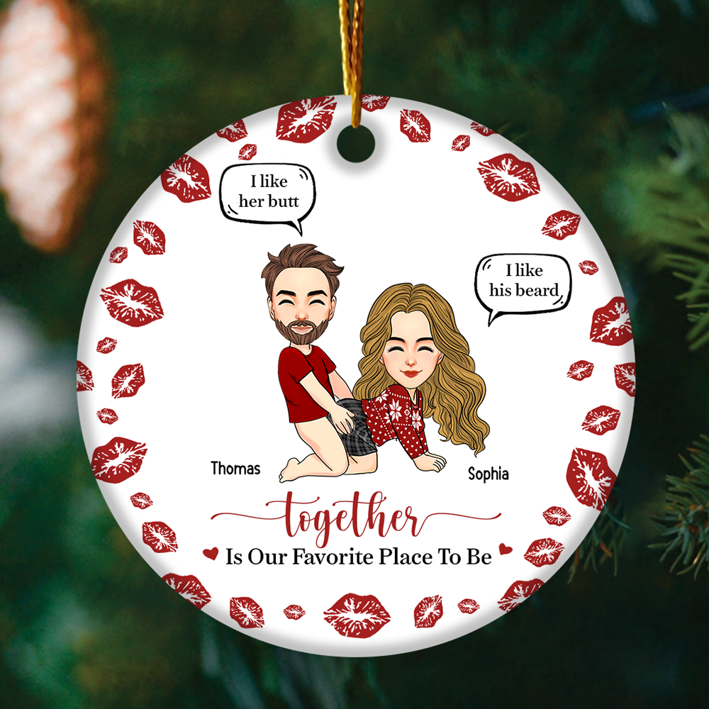 Together Is Our Favorite Place To Be Personalized Ceramic Ornament