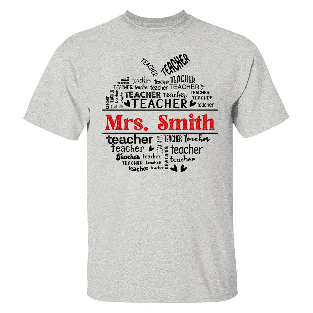 Ph99- School Mascot Apple Shape Personalized Shirt Custom Gift For Teacher Ph99 Do99-Tu30.07.2026