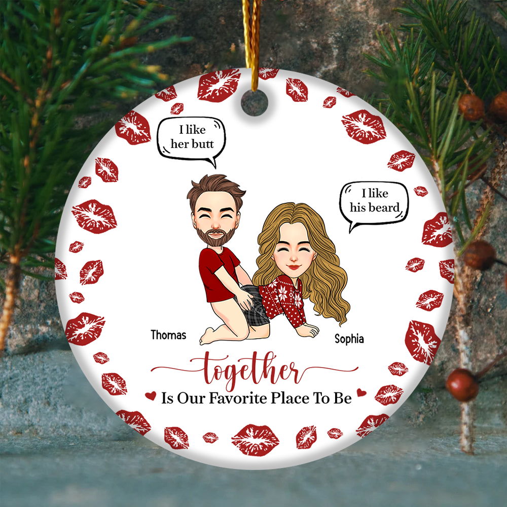 Together Is Our Favorite Place To Be Personalized Ceramic Ornament