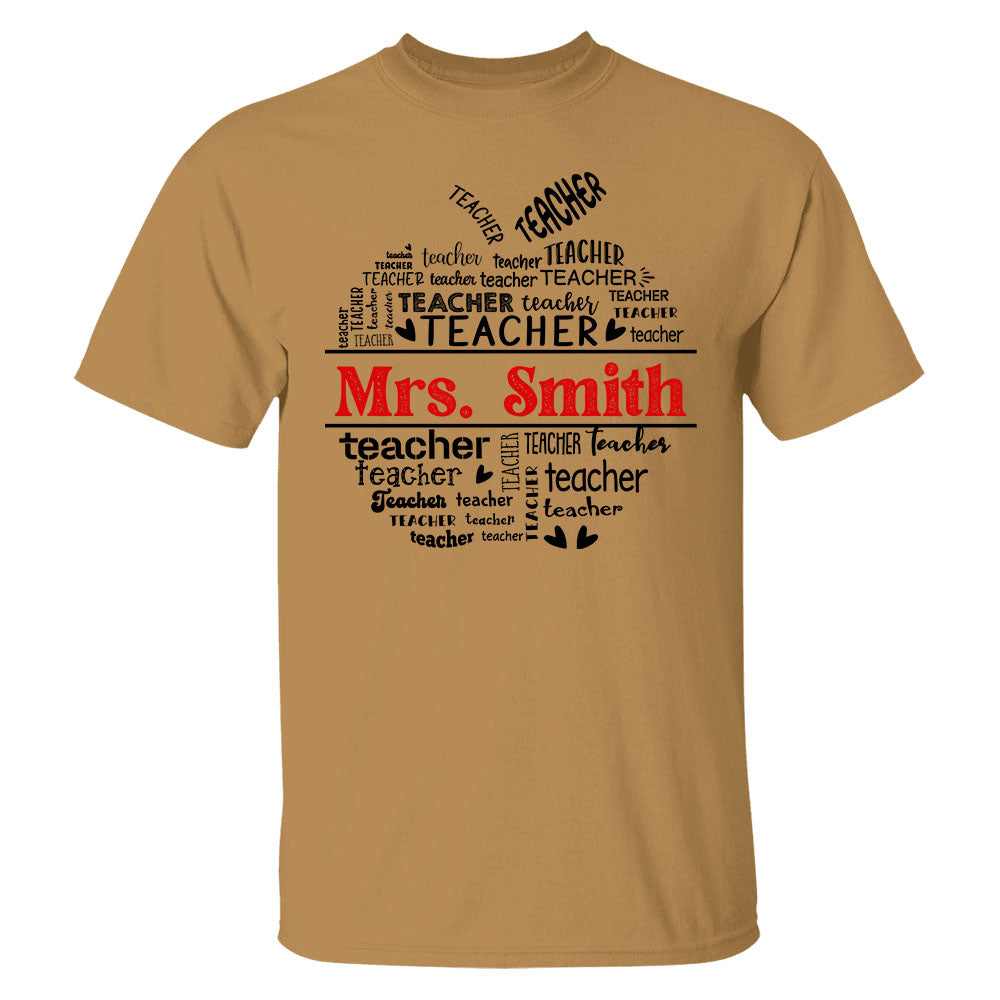 Ph99- School Mascot Apple Shape Personalized Shirt Custom Gift For Teacher Ph99 Do99-Tu30.07.2026