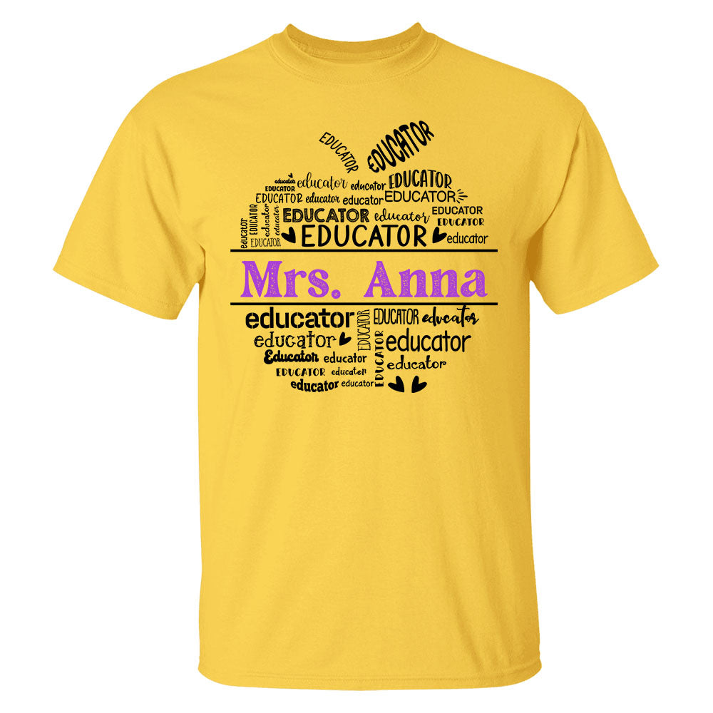 Ph99- School Mascot Apple Shape Personalized Shirt Custom Gift For Teacher Ph99 Do99-Tu30.07.2026