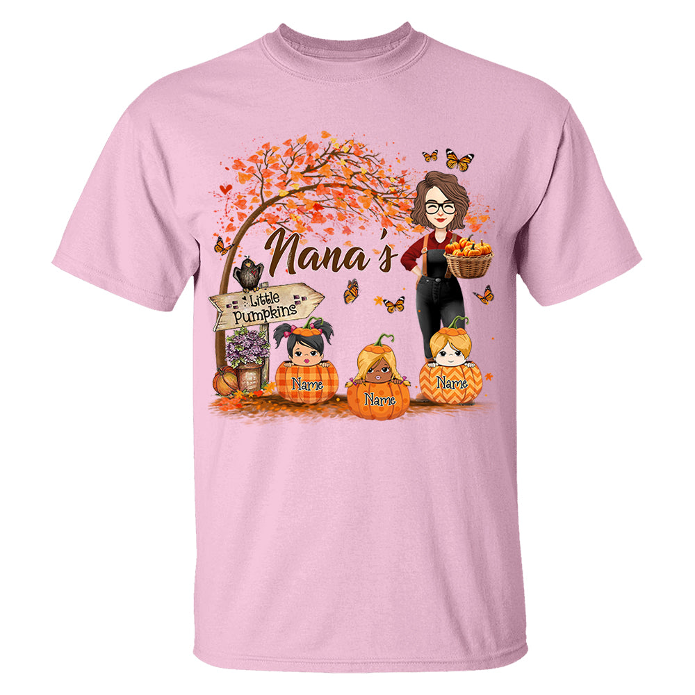 Personalized Grandma's Little Pumpkin Autumn Shirt New Nh00