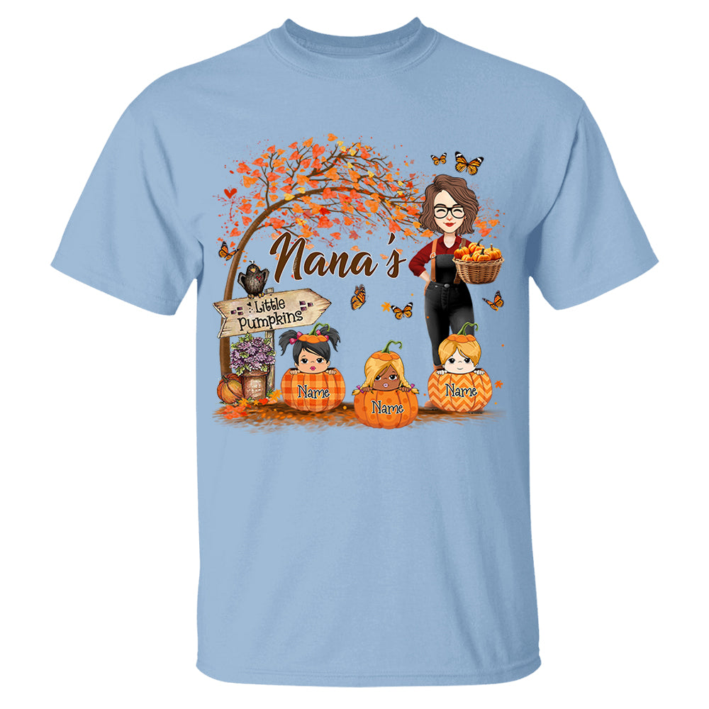 Personalized Grandma's Little Pumpkin Autumn Shirt New Nh00