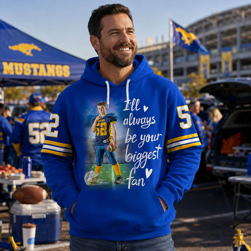 Personalized All Over Print Shirt I Will Always Be Your Biggest Fan Gift For Football Mom Grandma Sport Family K1702