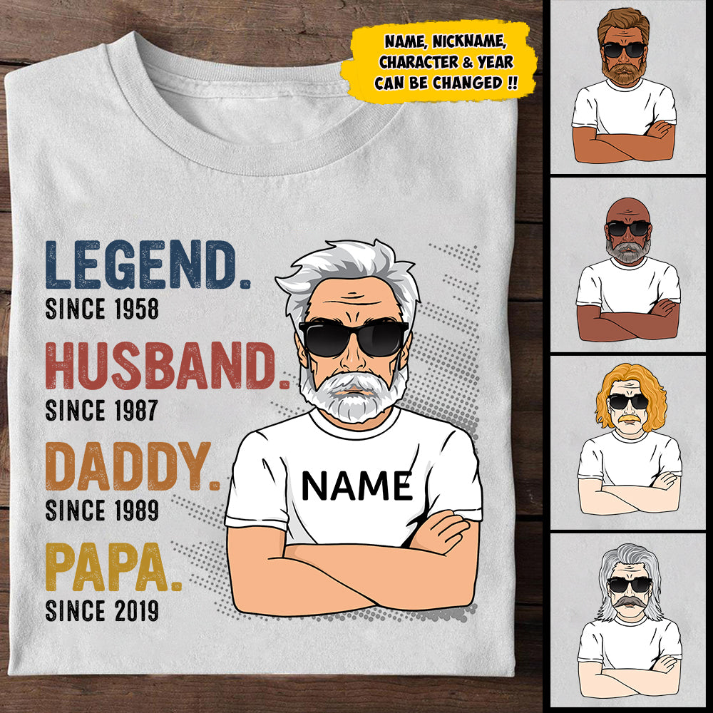 The Legend Husband Daddy Papa Custom Shirt Gift For Grandpa