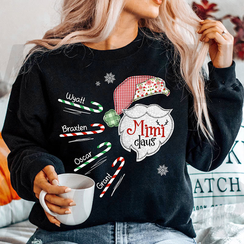 Mimi Claus Candy Cane Winter Personalized Christmas Shirt Gift - Family Best Gifts For Christmas vr2 NA04