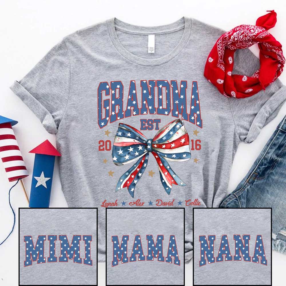 Grandma 4th Of July Personalized Shirt, 4th Of July Custom Shirt, America Fourth Of July Gift, Independence Day Custom Shirt