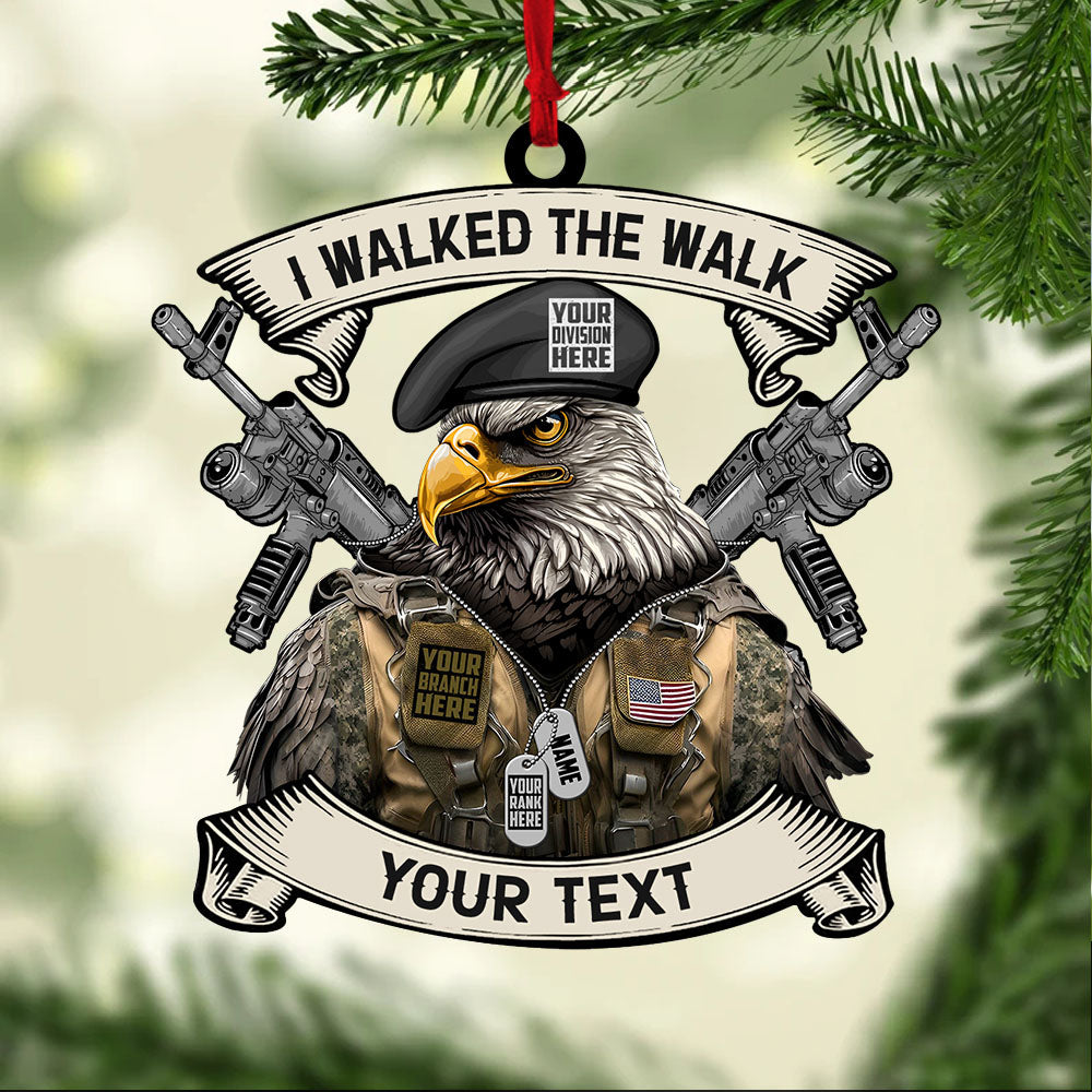 Christmas Ornament Eagle Soldier Personalized Acrylic Ornament Gift For Veterans vr2 K1702
