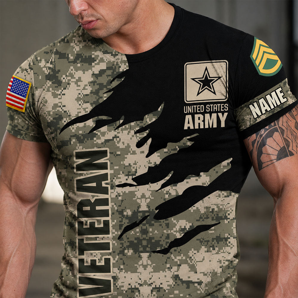 Premium Unique Veteran Shirts Ultra Soft and Comfort Custom Rank Name For Veterans H2511