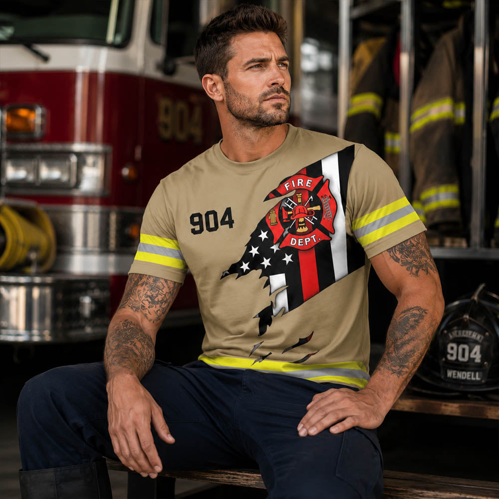 Firefighter Custom Uniform All Over Print Shirt Gift For Firemen H2511