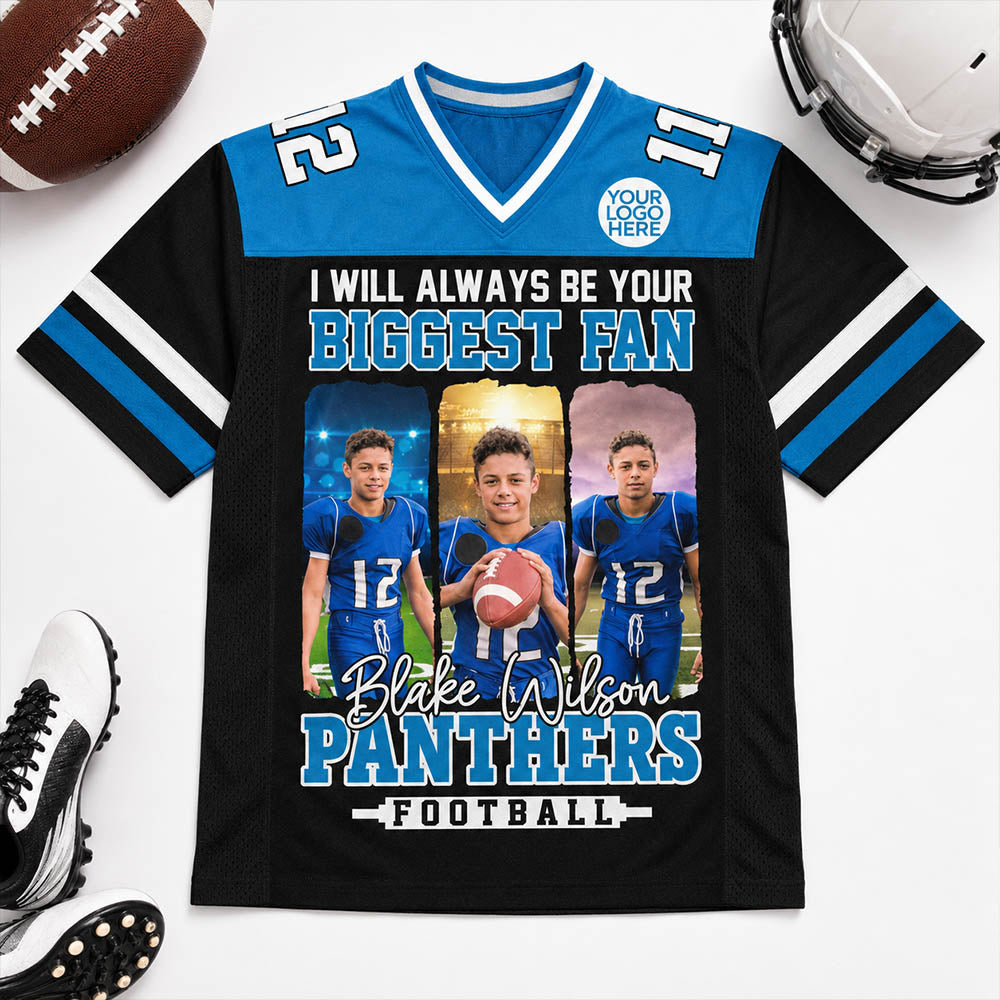 I Will Always Be Your Biggest Fan, Personalized Football Jersey For Football Mom Sport Family NA02