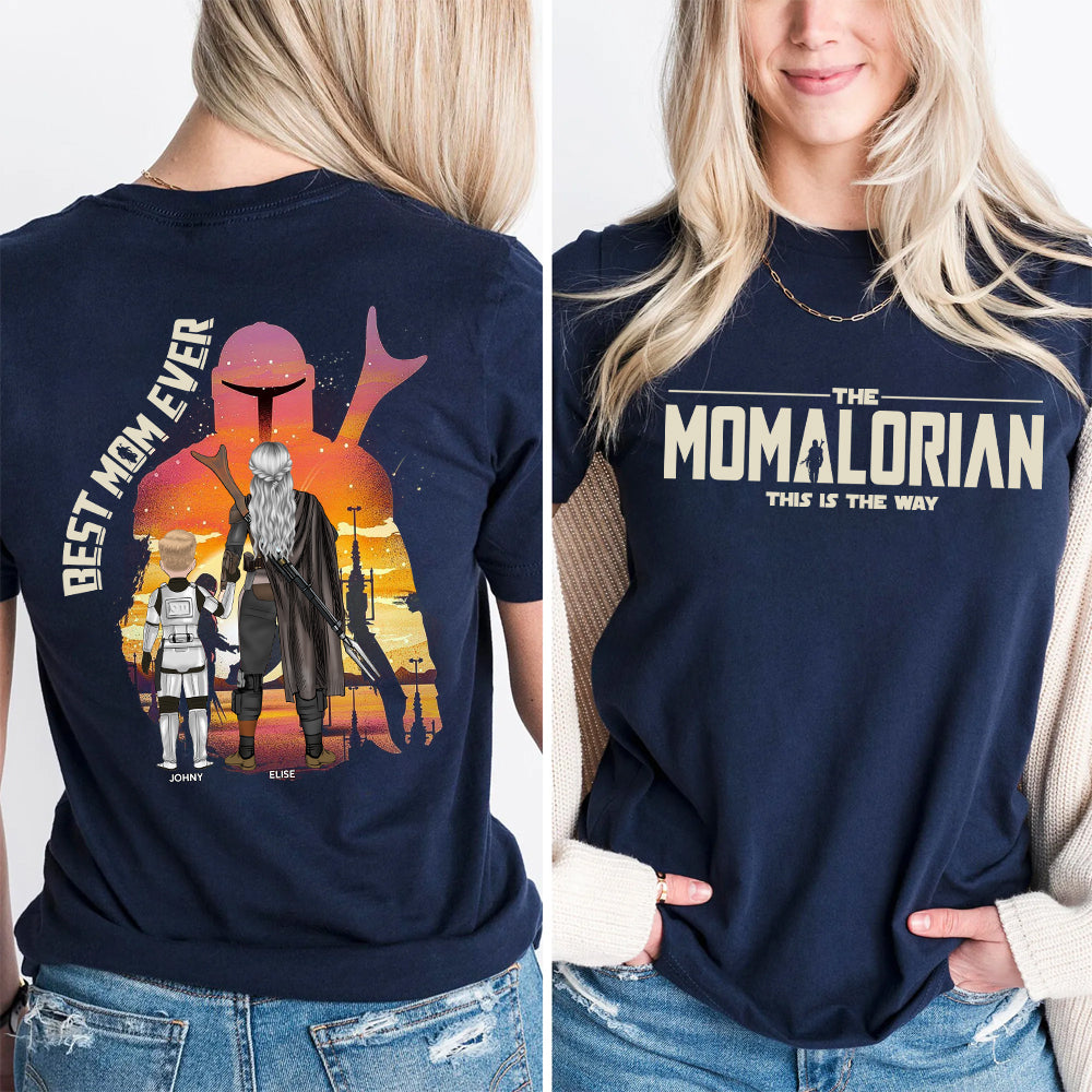 Best Mom Ever - The Momalorian Personalized Shirt Gift For Mom - Custom Mother's Day Gift 2025