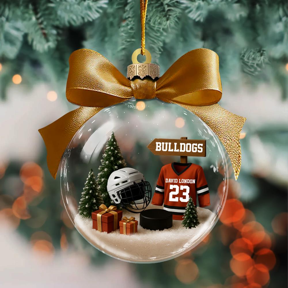 Personalized Hockey Transparent Ornament - Gift For Hockey Lovers T1807