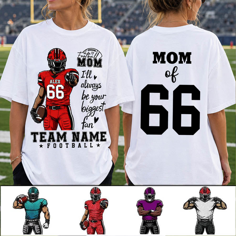 Personalized American Football Mom Shirt - Football GameDay Custom Shirt For Mom, Dad, Family