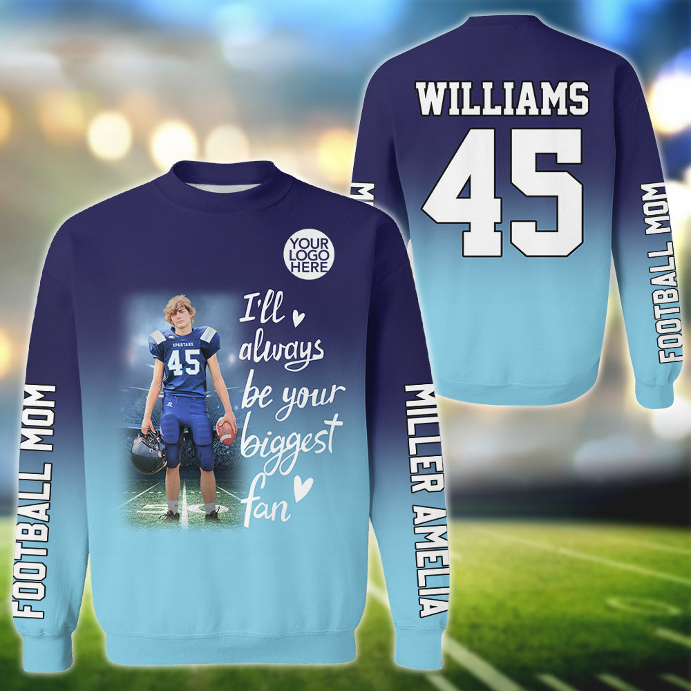 I Will Always Be Your Biggest Fan Personalized All Over Print Shirt For Football Mom Grandma Sport Family Na02