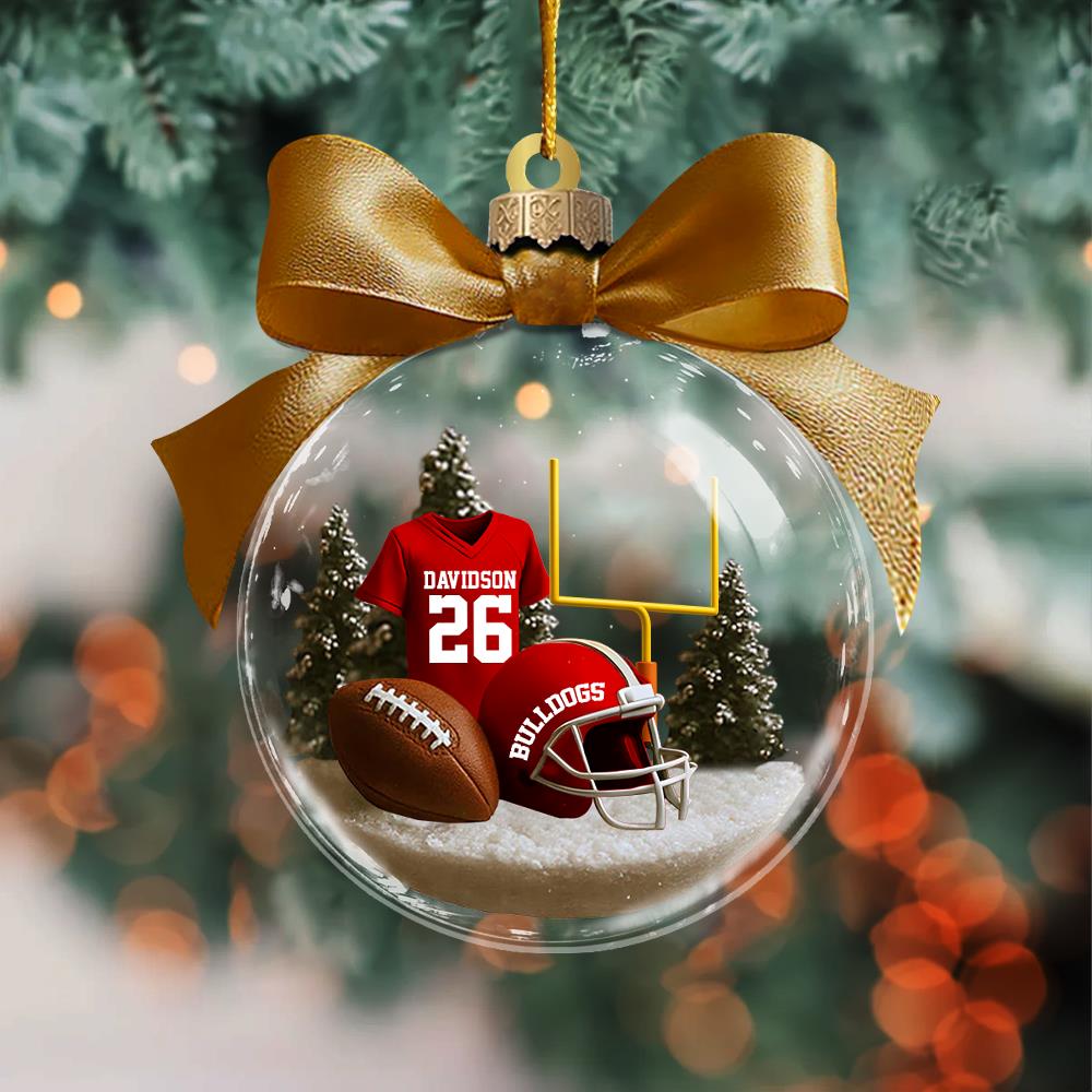 Football Season Is Coming - Personalized Football Transparent Flat Acrylic Ornament