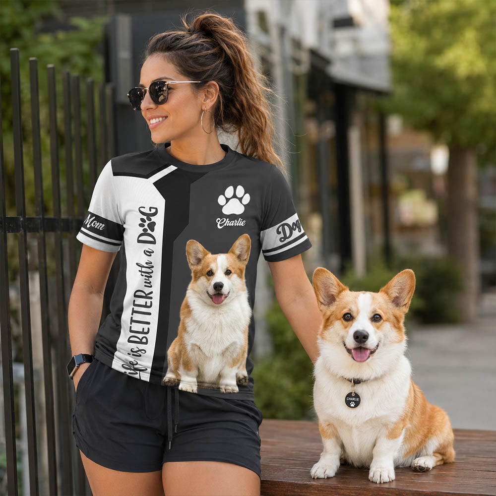 Life Is Better With A Dog, Welsh Corgi, Personalized Dog Mom Dog Dad Shirt, Gift For Dog Lover T1807