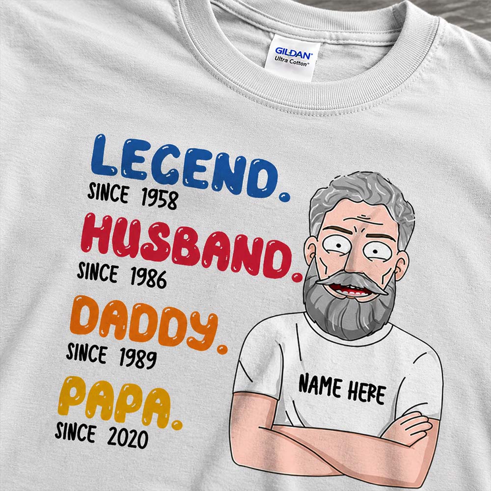 Custom Legend Husband Daddy Papa Since Shirt For Grandpa