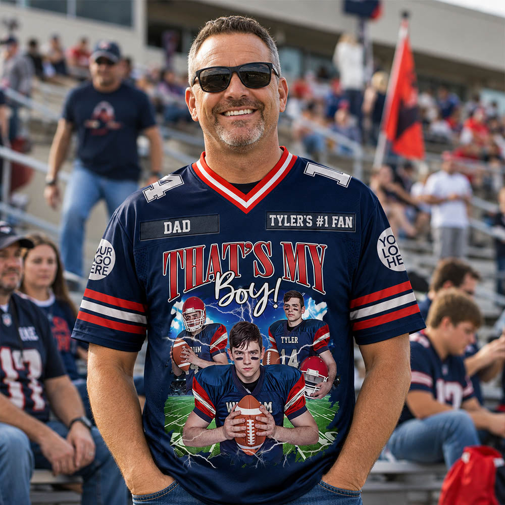 That's My Boy Personalized Jersey Football Game Day Custom Team Name Family Member Photos For Player K1702