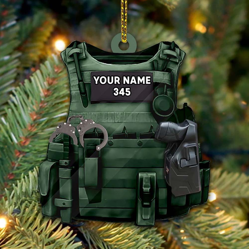 Police Bulletproof Personalized Ornament Gifts For Policeman