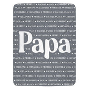 Papa Blanket, Custom Name Blanket, Fleece, Sherpa Blanket, Personalized Family Name Blanket