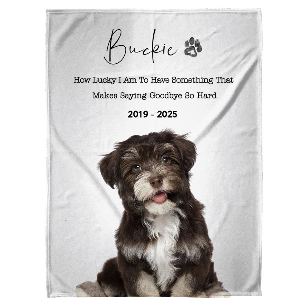 Custom Dog Memorial Blanket With Pet Photo – Personalized Pet Remembrance Gift For Dog Mom & Dad T1807
