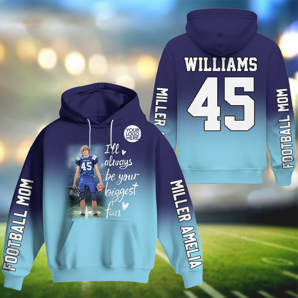 I Will Always Be Your Biggest Fan Personalized All Over Print Shirt For Football Mom Grandma Sport Family Na02