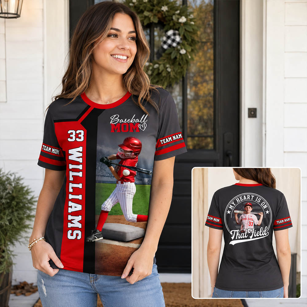 Baseball Mom - Custom Gifts Personalized Shirt Baseball Family NA04