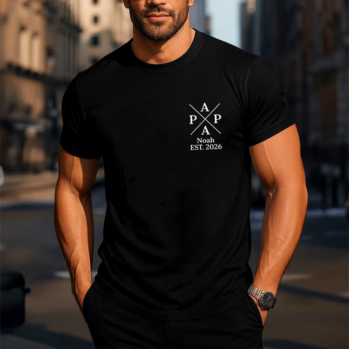 Personalized Men's T-Shirt For Dad With Children's Names And Birth Years As A Father's Day Gift