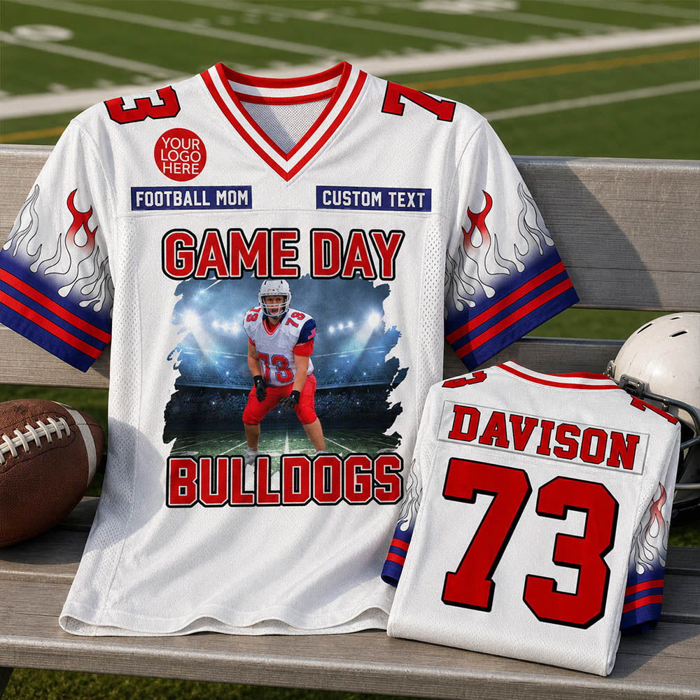 Custom Photo Football Game Day Football Jersey Gift For Football Lovers - Personalized Gift For Football Player K1702