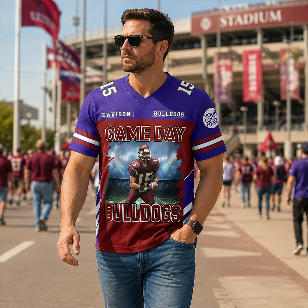 Custom Photo Football Game Day Football Jersey Gift For Football Lovers - Personalized Gift For Football Player