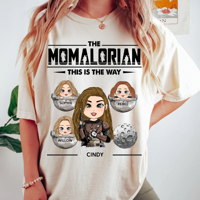 The Momalorian This Is The Way - Personalized Shirt Custom Nickname With Kids For Mom