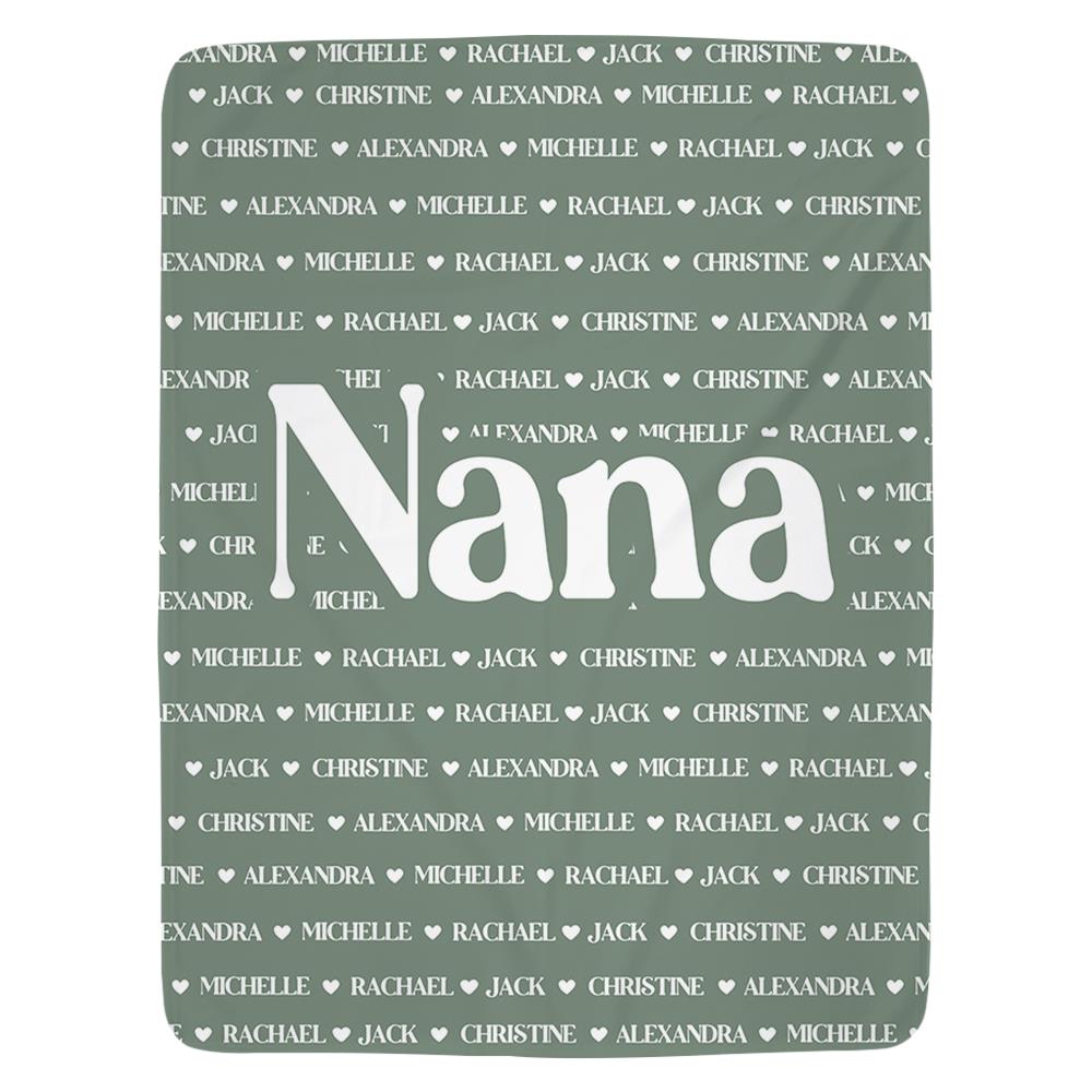 Nana Blanket, Custom Name Blanket, Fleece, Sherpa Blanket, Personalized Family Name Blanket
