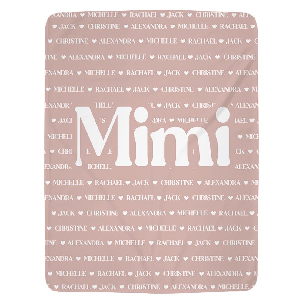 Mimi Blanket, Custom Name Blanket, Fleece, Sherpa Blanket, Personalized Family Name Blanket