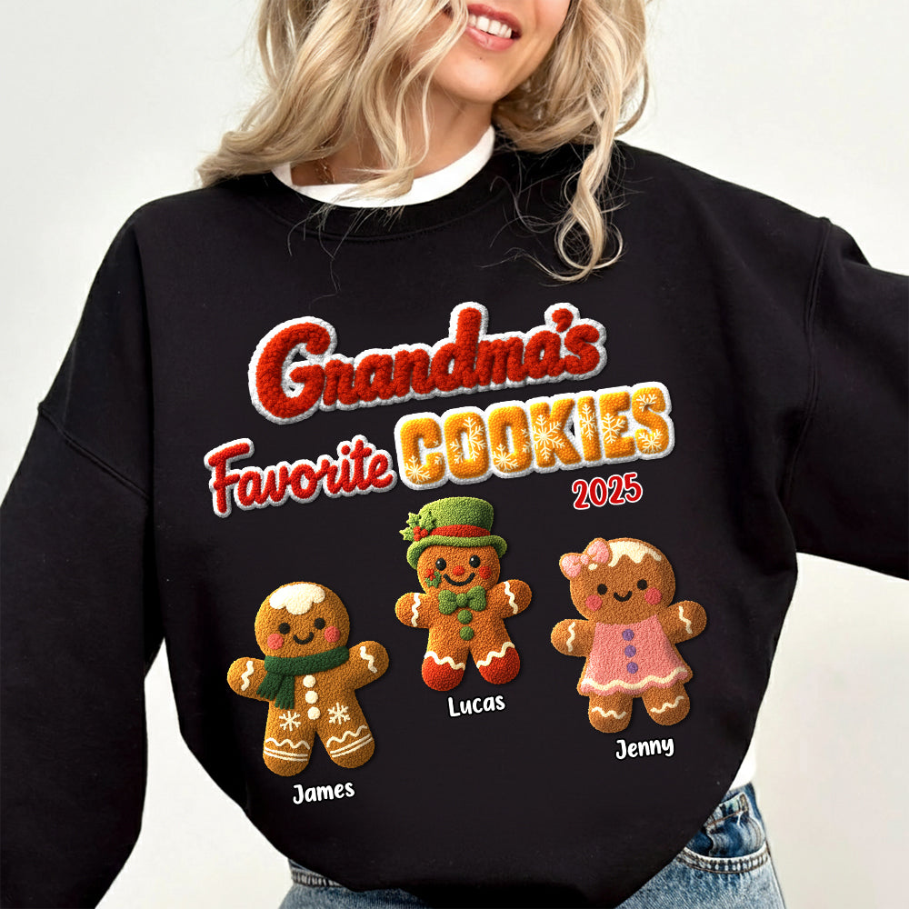 Grandma's Favorite Cookie Crochet Faux Yarn Texture Personalized Shirt