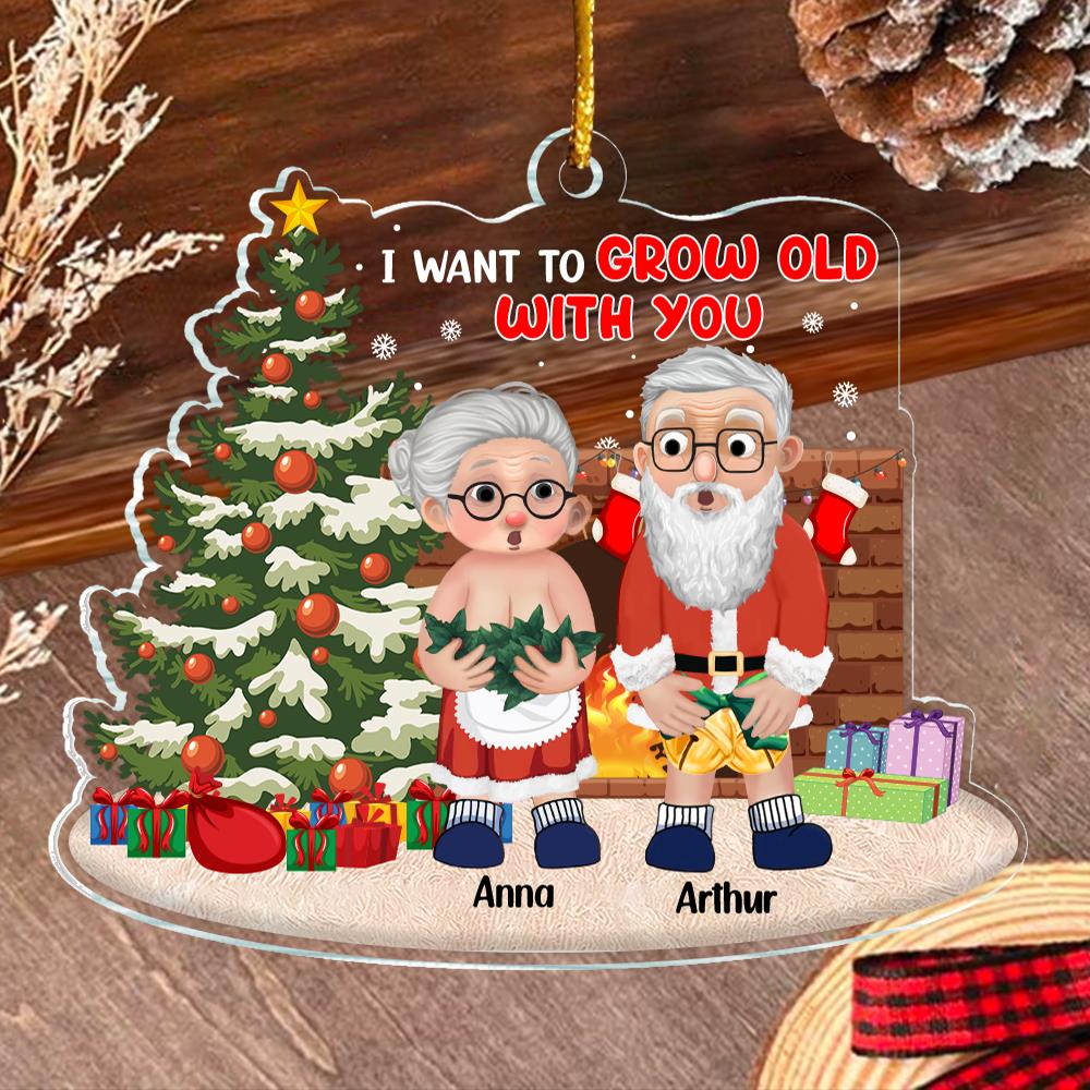 I Want To Grow Old With You - Personalized Couple Ornament Ha00